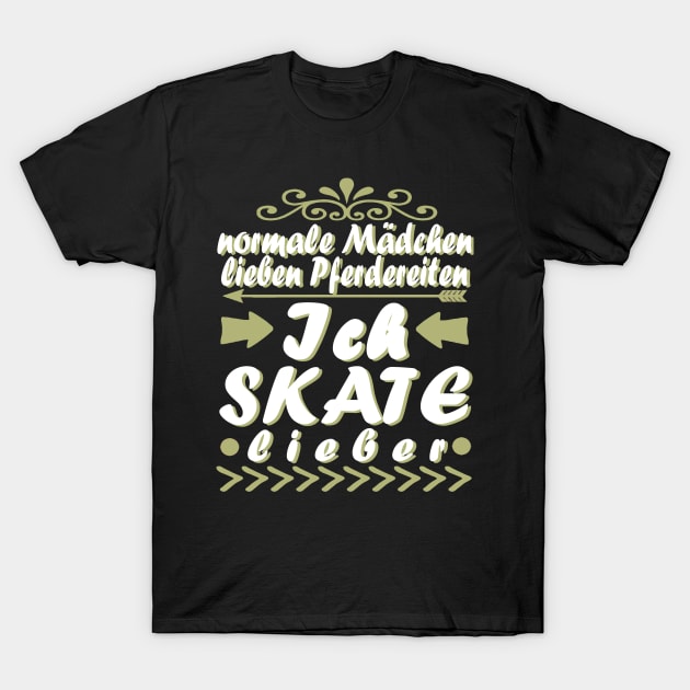 Skaten Skateboard Geschenk Mädchen Inline Spruch T-Shirt by FindYourFavouriteDesign